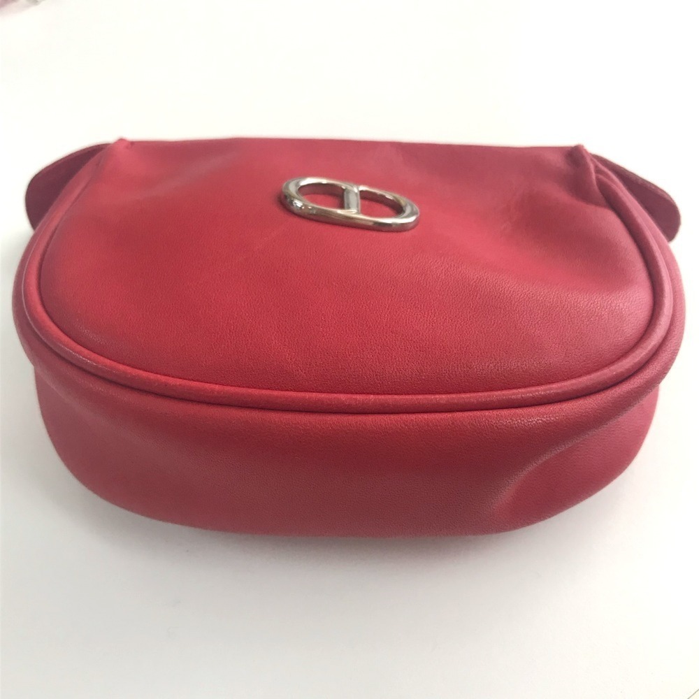 CHRISTIAN DIOR Red Leather Pochette Shoulder Bag - Picture 4 of 16